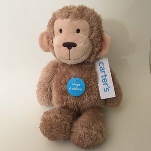 NEW Carters Baby Soft Toy Brown Monkey Plush Stuffed Animal